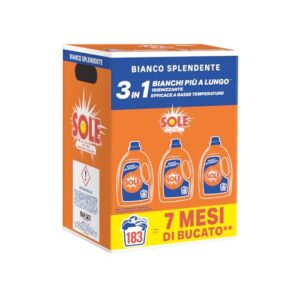 Sole, Detersivo Lavatrice Bianco splendente, 183 Lavaggi