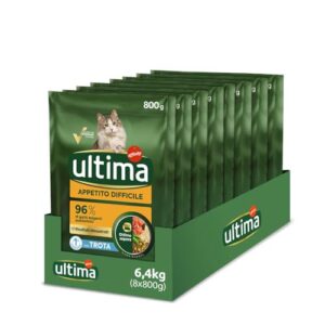 Ultima, Crocchette gatti, Appetito difficile Trota, 8 x 800gr