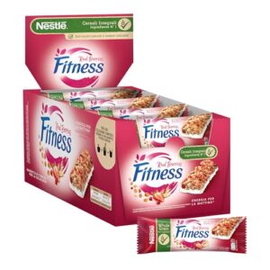 FITNESS, Barrette Cereali Integrali con Frutti Rossi, 24 x 23,5gr