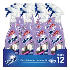 Vetril, Detergente Spray Vetri e Specchi, 12 x 650ml