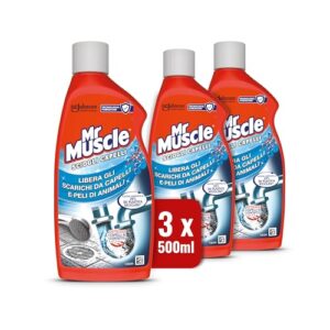 Mr Muscle Sciogli Capelli, Stura Lavandini e Scarichi, 3 x 500ml