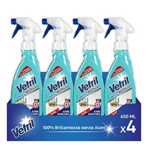 Vetril, Spray Igienizzante Vetri e Superfici, 4 x 650 ml