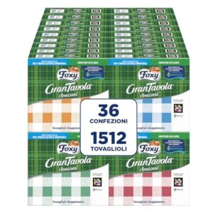 Foxy GranTavola Scozzesi, 36 Confezioni da 42 Tovaglioli